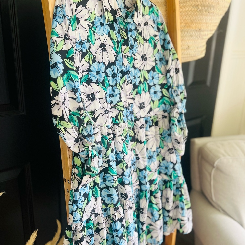 Floral Dress - Blue and Green Lefties M